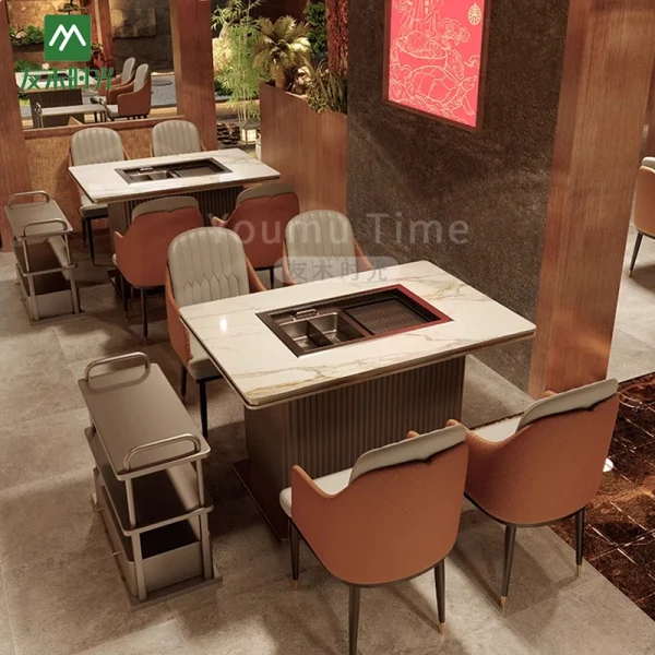 Customized Hot Pot Restaurant Themed Table, Chair, and Booth Sofa Sets – Direct Factory Wholesale, One-stop Service