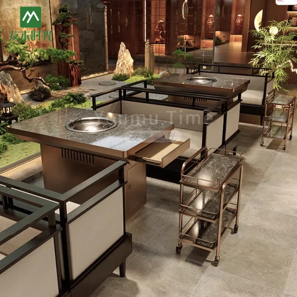 Wholesale Chinese Hot Pot Restaurant and Barbecue Restaurant Table and Chair Sets