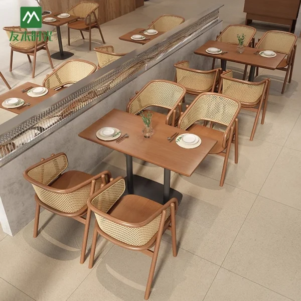 Wholesale Southeast Asian Style Restaurant and Cafe Wood Table and Chair Sets