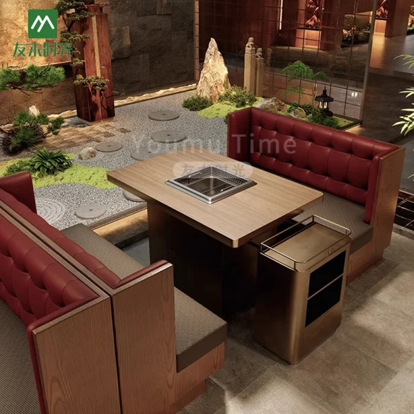 Wholesale Hot Pot & BBQ Table and Chair Set, with Built-in Induction Cooker