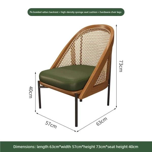 Wholesale Japanese Wabi-Sabi Style Rattan Coffee Shop Table and Chair Set