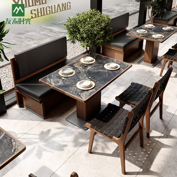 Wholesale Themed Restaurant Furniture - Eye-Catching and Durable Table and Creative Webbing Chair Sets