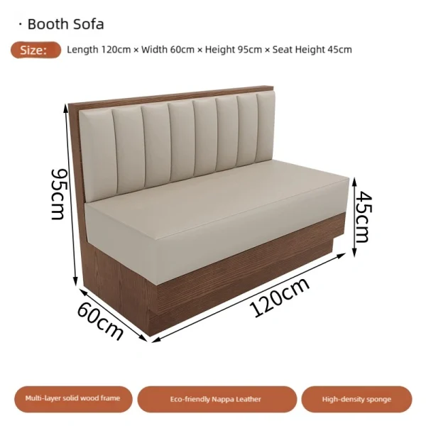 Retro-style Booth Sofa, Table, and Chair Set for Cafe, Music Restaurant, Bar