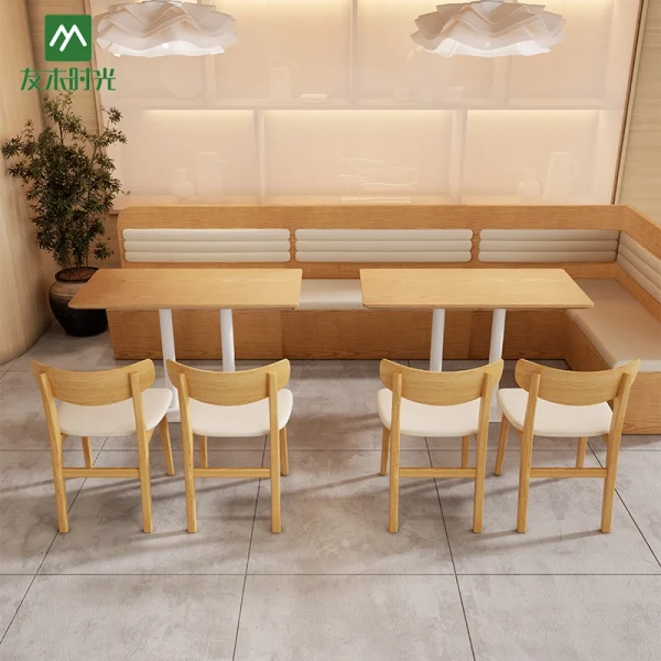 Minimalist Style Restaurant Table and Chair Set, Suitable for Cafes and Dessert Shops
