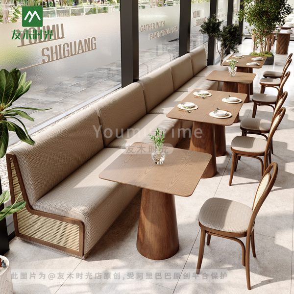 Factory Direct Supply of Luxury Restaurant Furniture Set, Elegant and Comfortable Sofa, Table, and Chair Set for Sale