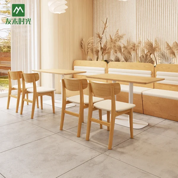 Minimalist Style Restaurant Table and Chair Set, Suitable for Cafes and Dessert Shops