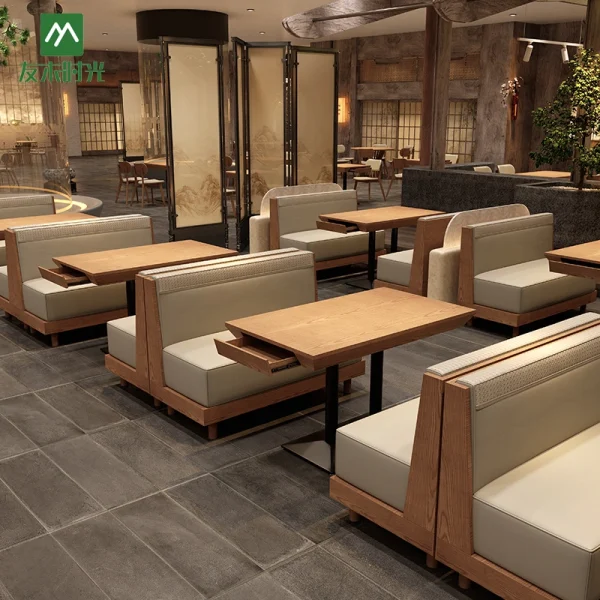 High-end Restaurant Furniture for Sale - Table with Drawer, Chairs, Booth