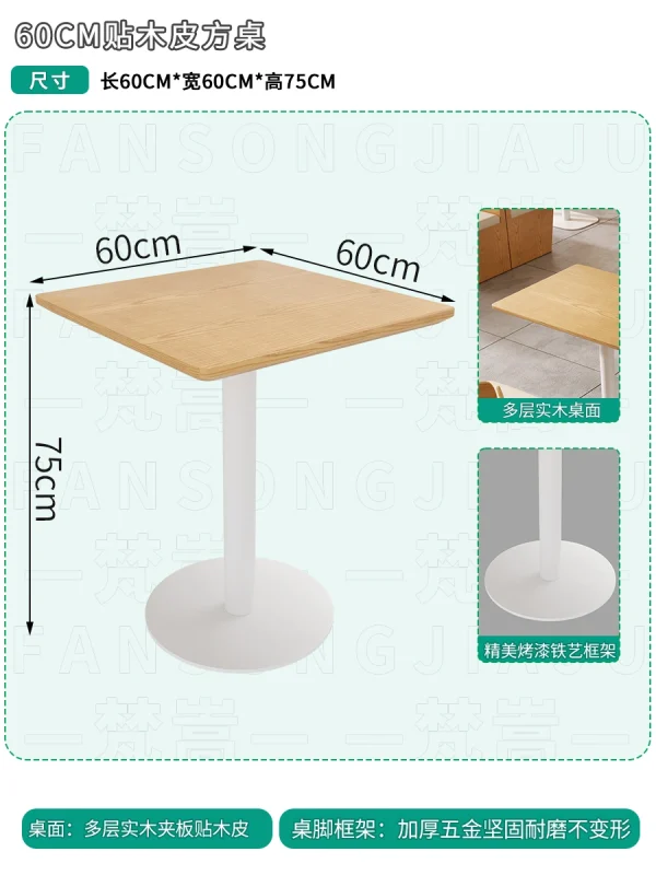 Minimalist Style Restaurant Table and Chair Set, Suitable for Cafes and Dessert Shops