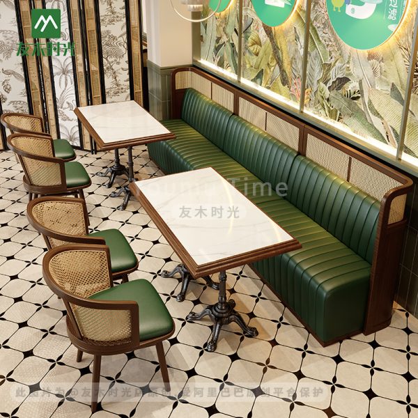 Southeast Asian Themed Restaurant, Thai Restaurant Style Solid Wood Table and Chair Set