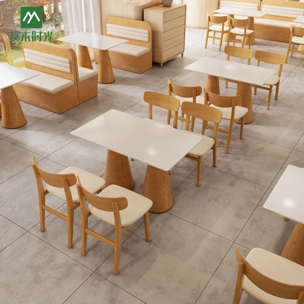 Minimalist Style Restaurant Table and Chair Set, Suitable for Cafes and Dessert Shops