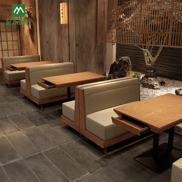 High-end Restaurant Furniture for Sale - Table with Drawer, Chairs, Booth