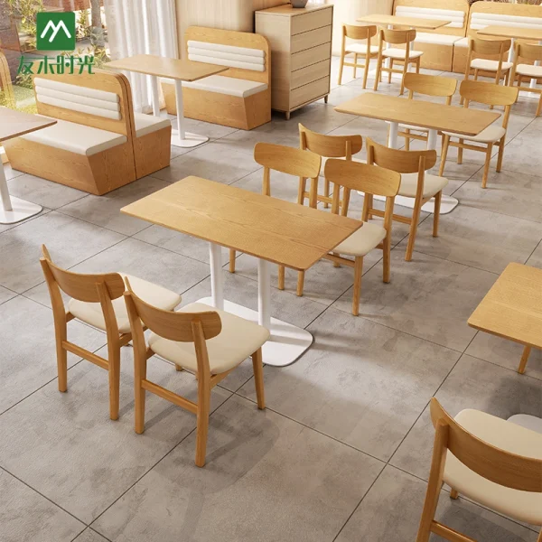 Minimalist Style Restaurant Table and Chair Set, Suitable for Cafes and Dessert Shops