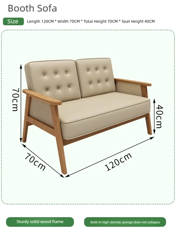 Modern coffee shop solid wood table and chair set, casual negotiation area with woven rattan chairs.