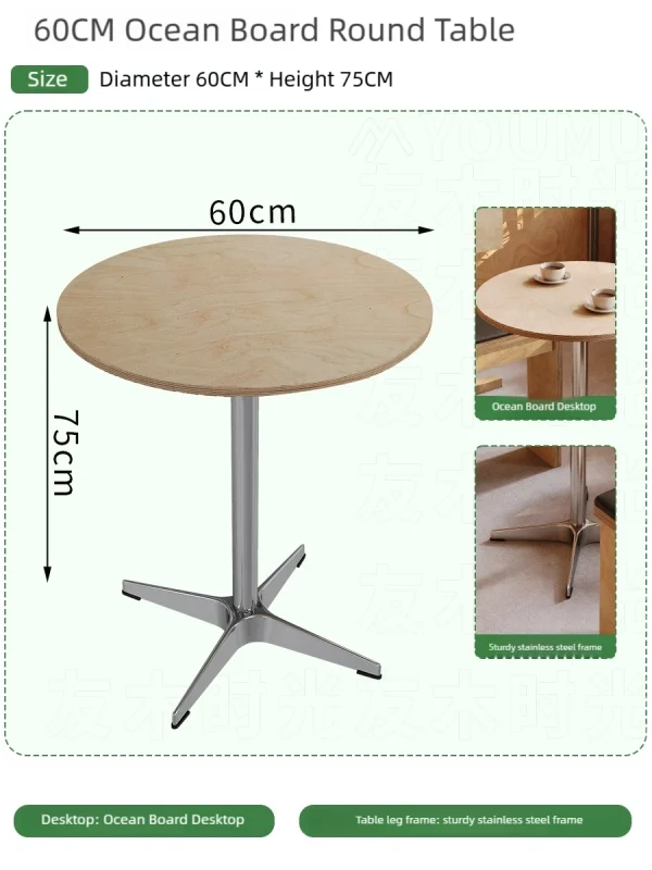 Korean-style Casual Restaurant Fast Food Restaurant Wooden Table and Chair Set, Suitable for Cafes, Dessert Shops