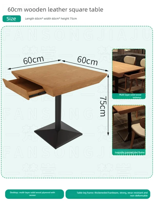 High-end Restaurant Furniture for Sale - Table with Drawer, Chairs, Booth