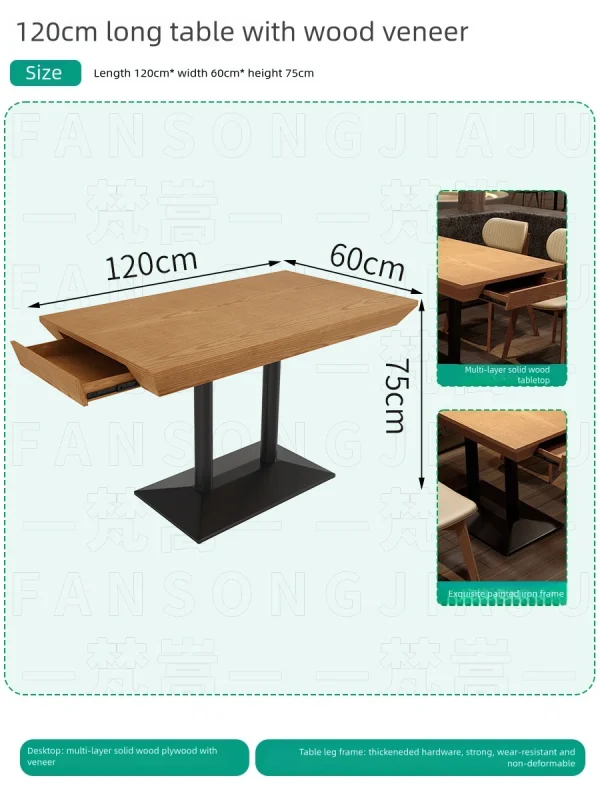 High-end Restaurant Furniture for Sale - Table with Drawer, Chairs, Booth