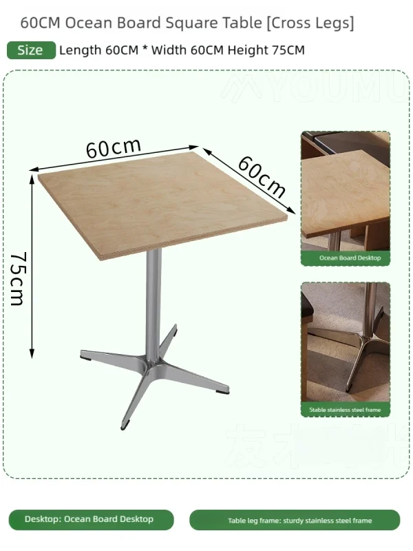Korean-style Casual Restaurant Fast Food Restaurant Wooden Table and Chair Set, Suitable for Cafes, Dessert Shops