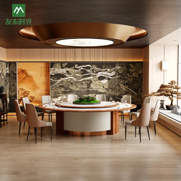 Round Rotating Dining Table, High-end Banquet Hall Furniture for Sale