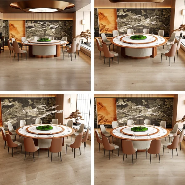 Round Rotating Dining Table, High-end Banquet Hall Furniture for Sale