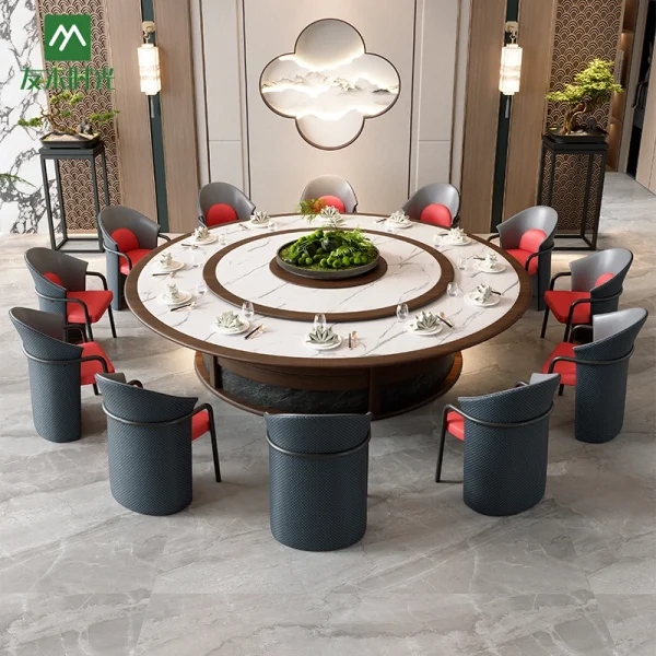 Wholesale Luxury Banquet Hall Furniture, Round Dining Table Set For Private Dining Rooms, Villas, and VIP Lounges