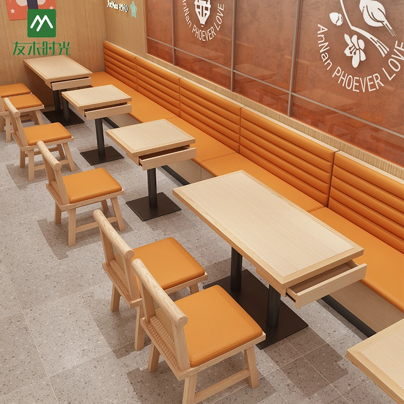Wholesale Chinese Style Restaurant Dining Table and Chair Sets — Wooden Booth Sofas Suitable for Commercial Noodle Shops, Hotels, and Restaurants - Imagen 2
