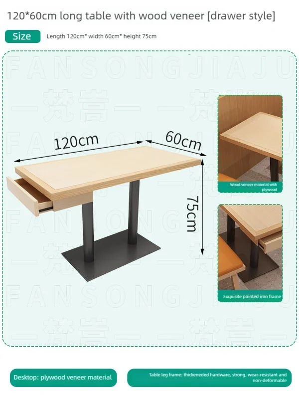 Wholesale Chinese Style Restaurant Dining Table and Chair Sets — Wooden Booth Sofas Suitable for Commercial Noodle Shops, Hotels, and Restaurants