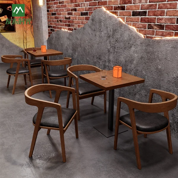 Retro Solid Wood Table and Chair Sets for Pubs, Cafes, and Restaurants