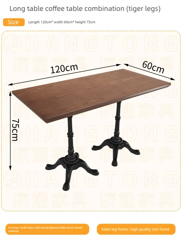 Retro-style Bar, Cafe, and Casual Restaurant Solid Wood Furniture Wholesale