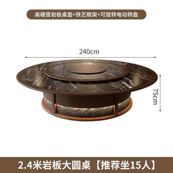 Factory Supply Round Rotating Dining Table Set, for High-end Hotels, Restaurants, and Banquet Halls, Private Dining Room