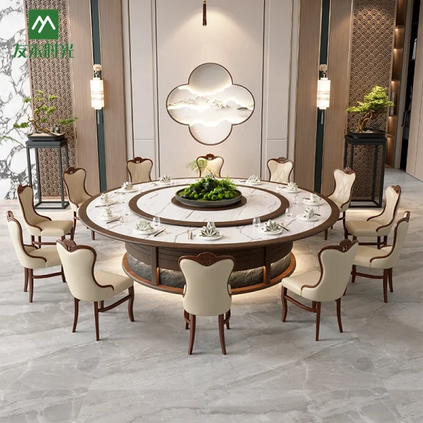 Wholesale Hotel Round Tables with Motorized Function – Banquet Hall, VIP Room, Villas, and Restaurants Fitted