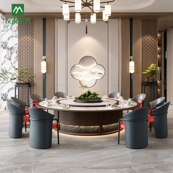 Wholesale Luxury Banquet Hall Furniture, Round Dining Table Set For Private Dining Rooms, Villas, and VIP Lounges
