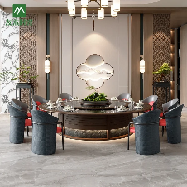 Wholesale Luxury Banquet Hall Furniture, Round Dining Table Set For Private Dining Rooms, Villas, and VIP Lounges