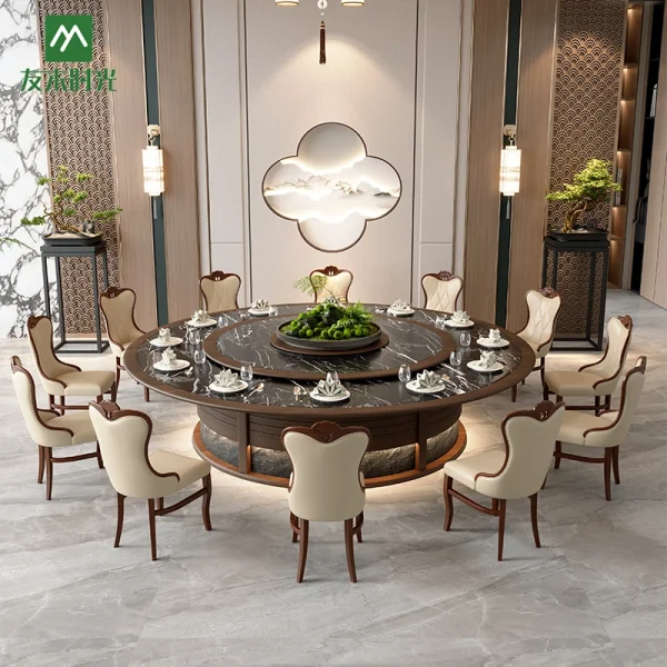 Wholesale Hotel Round Tables with Motorized Function – Banquet Hall, VIP Room, Villas, and Restaurants Fitted