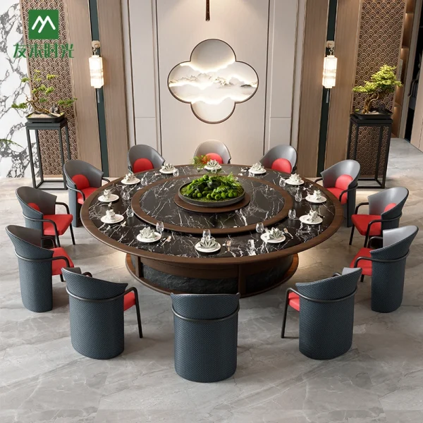 Wholesale Luxury Banquet Hall Furniture, Round Dining Table Set For Private Dining Rooms, Villas, and VIP Lounges
