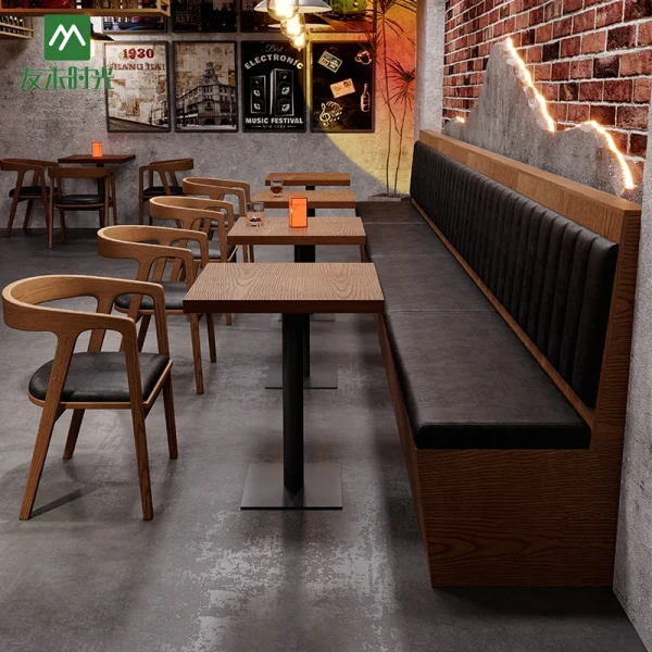 Retro-Style Café & Restaurant Solid Wood Table and Chair Set Manufacturer – Retro Restaurant Furniture Supplier