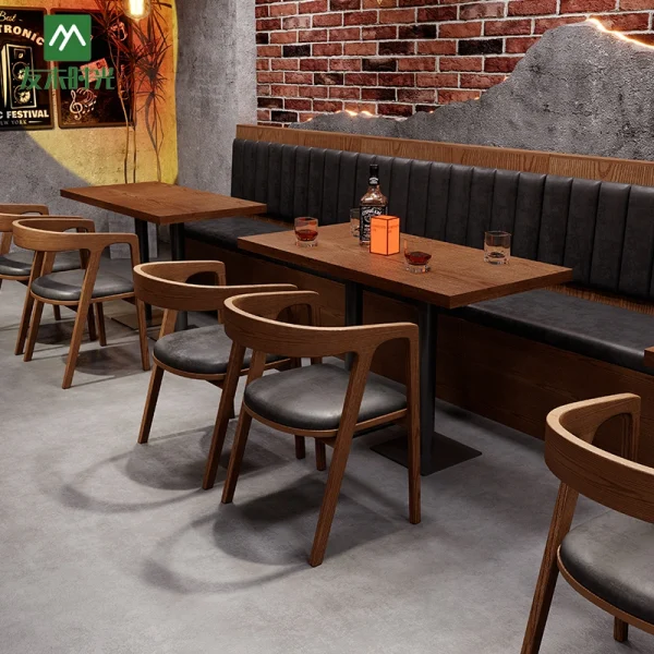 Retro-Style Café & Restaurant Solid Wood Table and Chair Set Manufacturer – Retro Restaurant Furniture Supplier