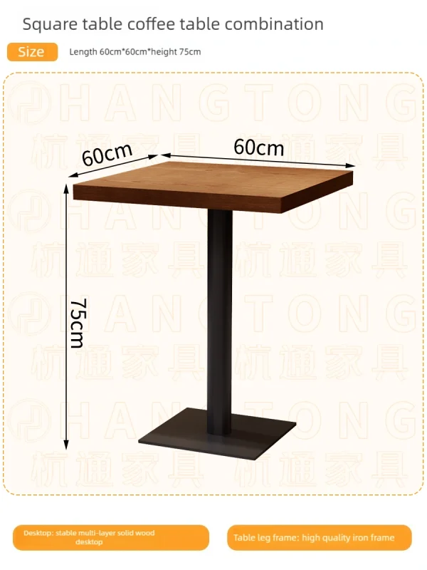 Retro Solid Wood Table and Chair Sets for Pubs, Cafes, and Restaurants