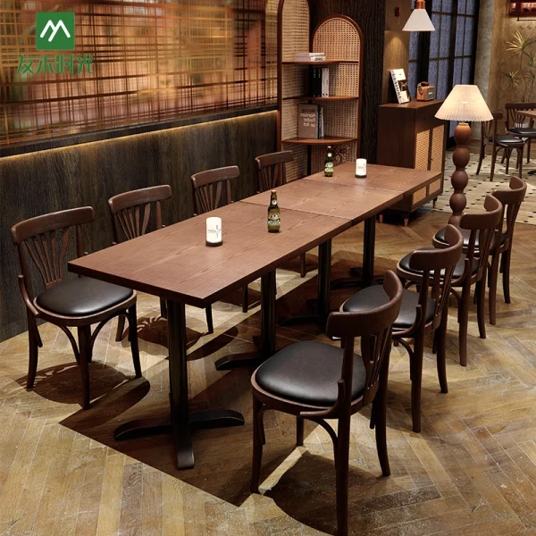 Supply Retro Restaurant Furniture – Solid Wood Table and Chair Sets for Cafes, Restaurants, Pub