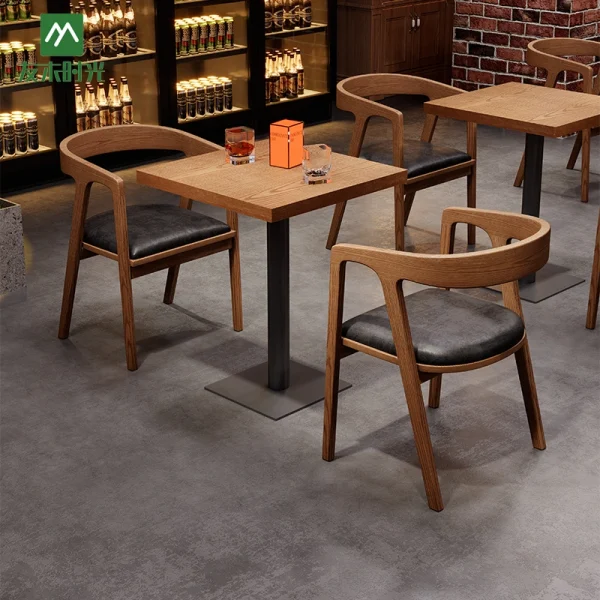 Retro Solid Wood Table and Chair Sets for Pubs, Cafes, and Restaurants