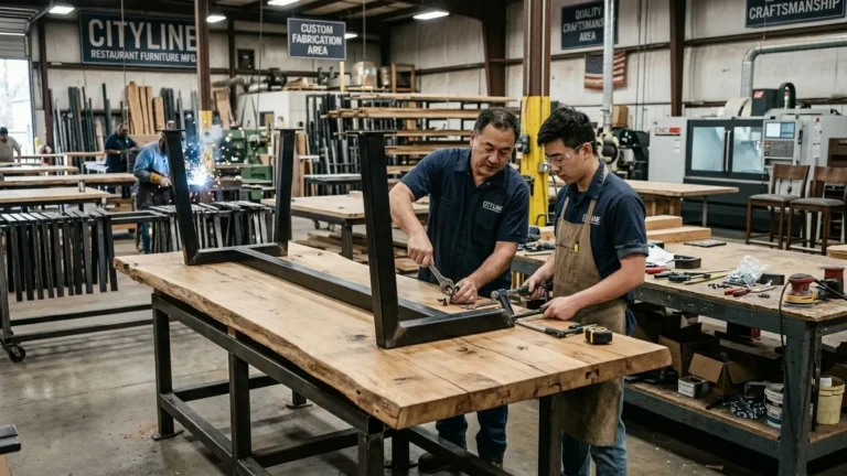 custom your special dining table for restaurant with Youmu Shiguang Furniture