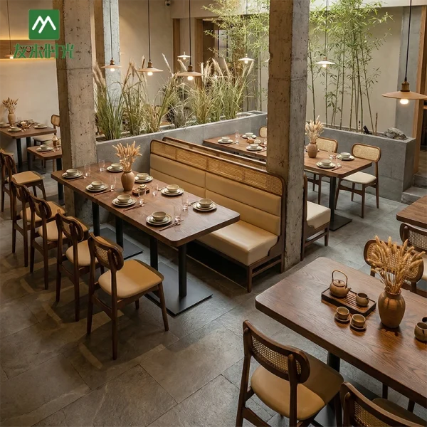 Wholesale Premium Walnut-Finish Dining Furniture – High-End Furniture for Teahouses and Chinese Restaurants