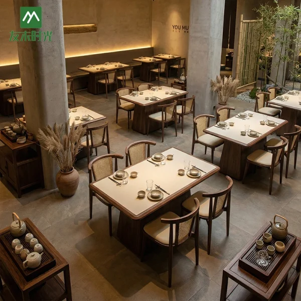 Custom Theme Restaurant Furniture – Teahouse and Chinese Restaurant Booth, Sofa, and Chair Set