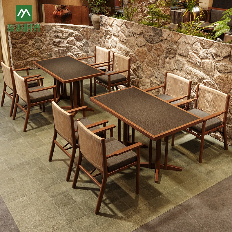 Wholesale Wood & Woven Rope Restaurant Table and Chair Set 1760 – One-stop Restaurant Furniture Manufacturer - Imagen 5