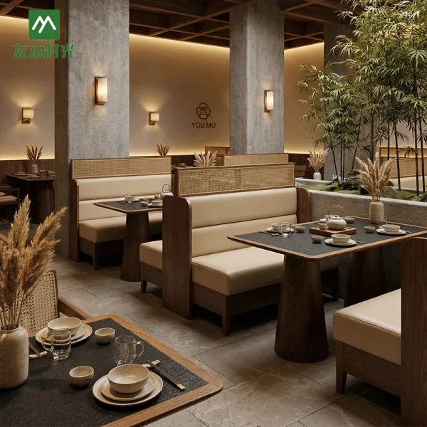 Wholesale Elegant Wooden Restaurant Booth Seating Sets – Custom Restaurant Furniture Manufacturer Supply