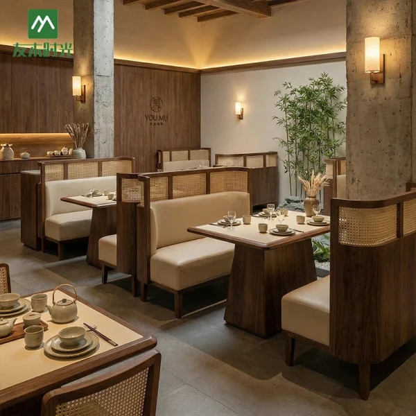 Custom Restaurant Furniture Factory Supply — Perfectly Suited for Chinese and Southeast Asian-themed Dining Spaces, as Well as Cozy Restaurant Environments