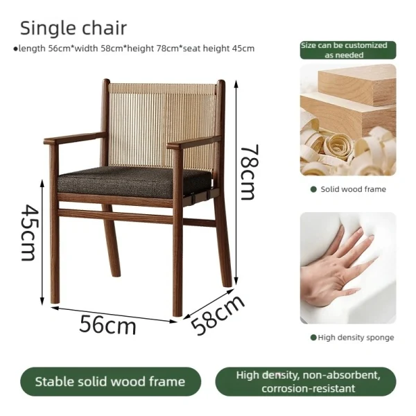 Wholesale Wood & Woven Rope Restaurant Table and Chair Set 1760 – One-stop Restaurant Furniture Manufacturer