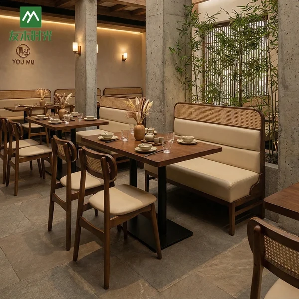 Wholesale Premium Walnut-Finish Dining Furniture – High-End Furniture for Teahouses and Chinese Restaurants