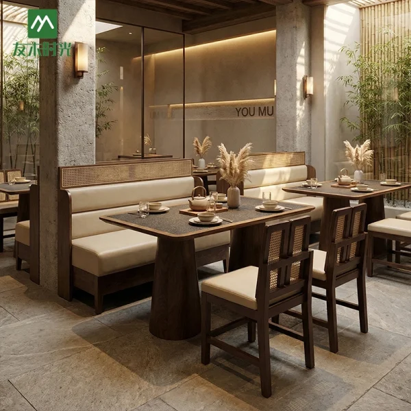 Wholesale Elegant Wooden Restaurant Booth Seating Sets – Custom Restaurant Furniture Manufacturer Supply