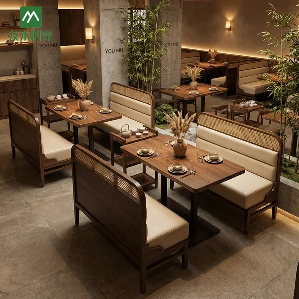 Wholesale Premium Walnut-Finish Dining Furniture – High-End Furniture for Teahouses and Chinese Restaurants