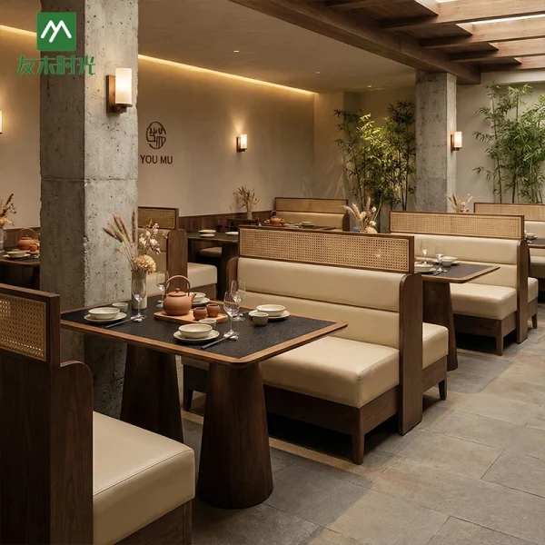 Wholesale Elegant Wooden Restaurant Booth Seating Sets – Custom Restaurant Furniture Manufacturer Supply